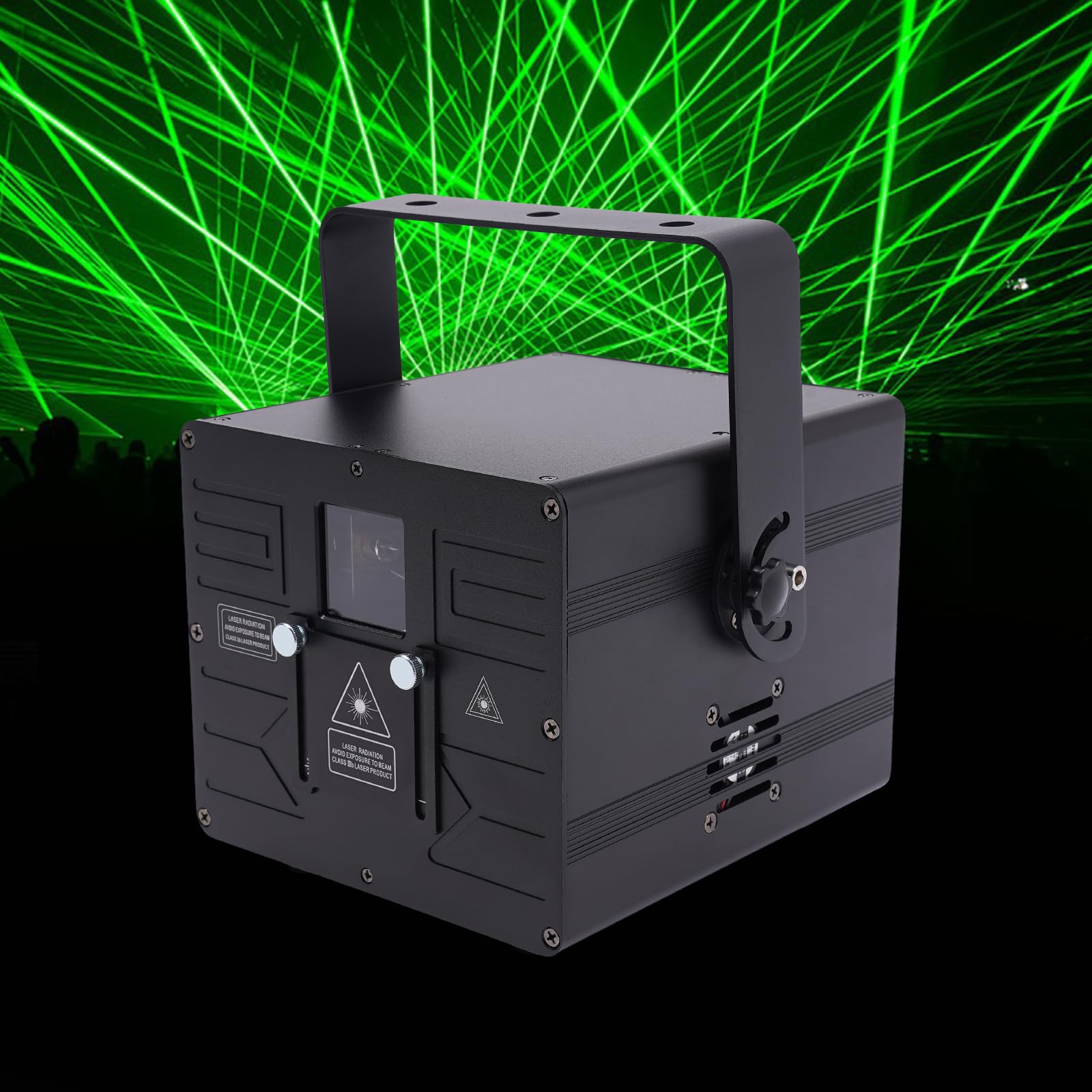 Partylicht Discolicht DJ Projektor Licht, Bühnenlicht mit RGB Animation und DMX Sound Aktivited für Party Bar Disco Hochzeit Club Bühne KTV und DJ Beleuchtung, 21x22x17.5cm [Energieklasse E]