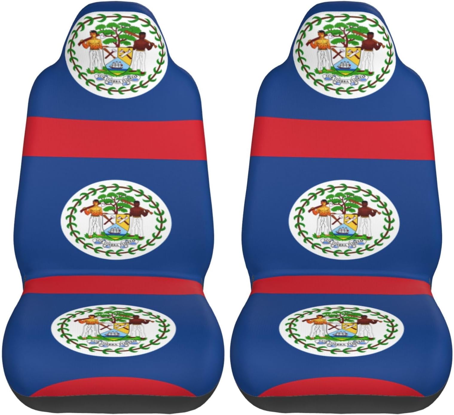Belize Flag Car Seat Covers 2 Pack for Front Seats, Universal Stretch Seat Protectors for Car SUV Truck Van