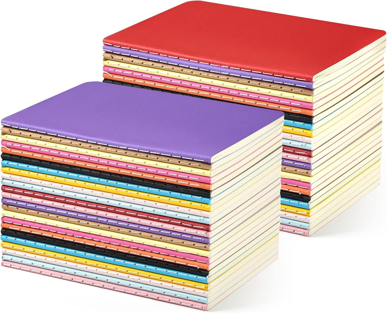 Coopay 48 Pack Colorful Pocket Notebooks Journals Bulk A6 Size Lined Travel Set Subject Notepad Planner Writing Sketchbook Memo Diary for Kids, Travelers, Students and Office, 3.9" x 5.5", 60 Pages