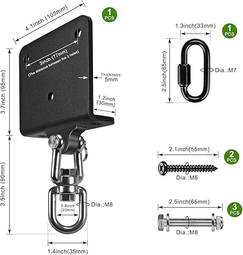 Miniatura 7 de Dolibest Colgador para Saco de Boxeo Pesado, Montaje en Viga I con Rotación de 360° para Boxeo Muay Thai, Gancho para Viga de Madera para Sistemas