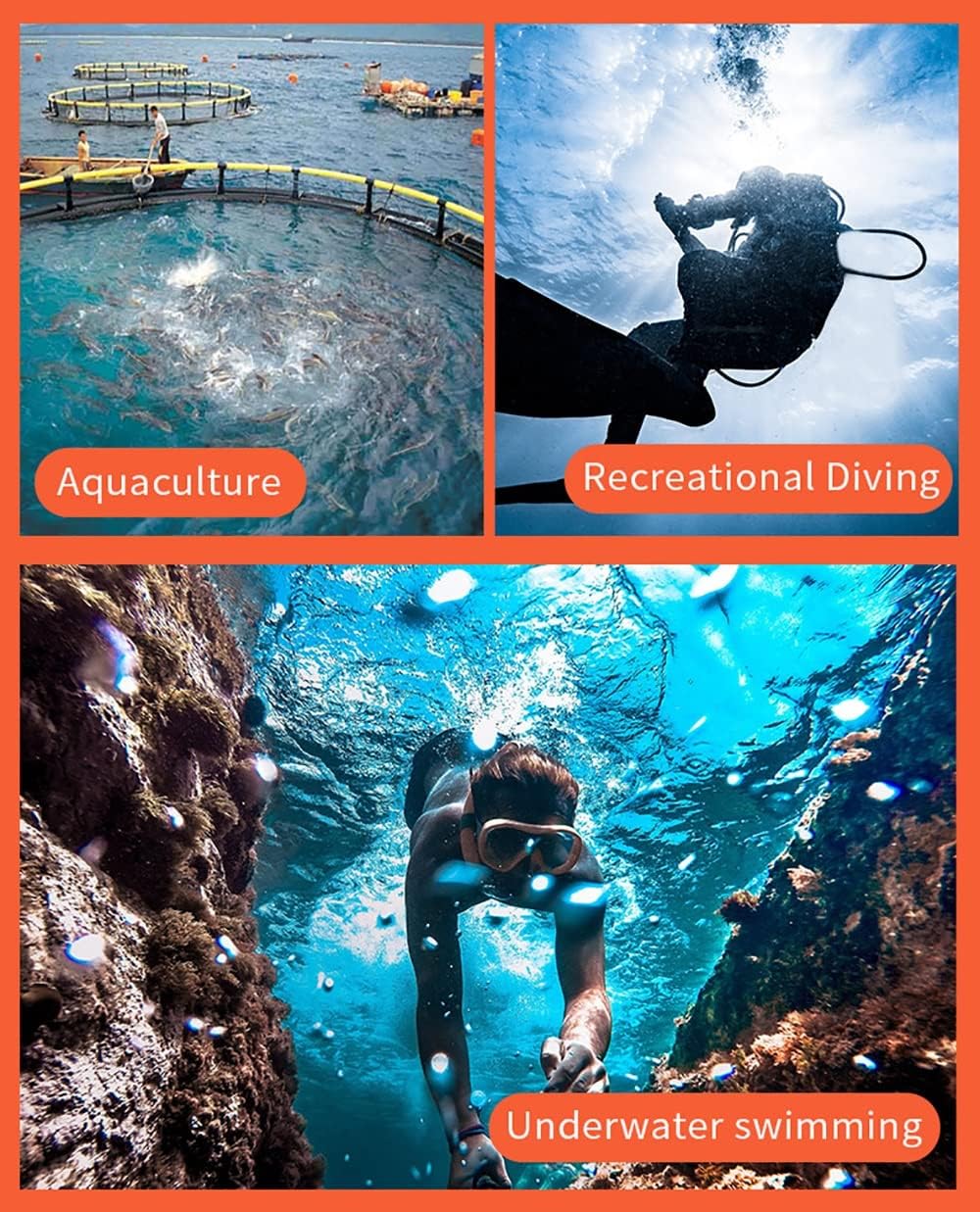 Scuba Tank Diving System, Rechargeable Diving Ventilator, Max Depth 10M/32.8FT, for Underwater Work, Diving, Snorkeling, Underwater Sports (5 Hours)