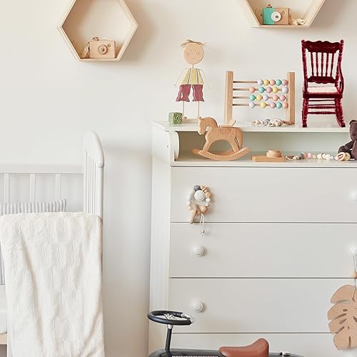 Miniatura 7 de ODDIER Silla de madera para casa de muñecas, modelo de silla mecedora de madera en miniatura 112 (marrón)