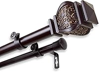 Vista 3 de Rod Desyne Barra de cortina doble Jypsiere de 1 pulgada, 28-48 pulgadas, caoba