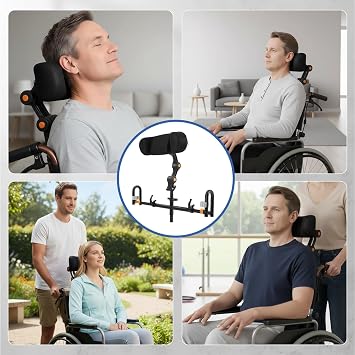 Adjustable Wheelchair Headrest, Breathable Wheelchair Cosy Neck Support Head Pillow Cushion, Headrest Backrest for Universal Wheelchairs
