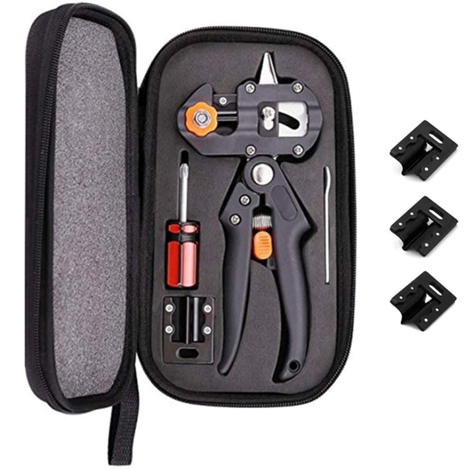 TEmkin Kit di Attrezzi per innesti da Giardino, Kit di Strumenti per innesti 2 in 1, cesoie per potatura con Lame di Ricambio, per Rami di Piante, Viti, Alberi da frutto, innesti, Giardino o Prato