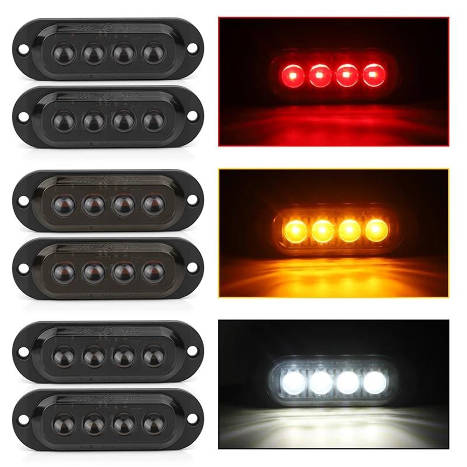 Freccia Auto Luce Posizione Laterale Del Rimorchio LED Luce Segnalazione Indicatore Luce Ingombro Per Camion RV Camper Marcatore Indicatore Laterale(4 LED White)