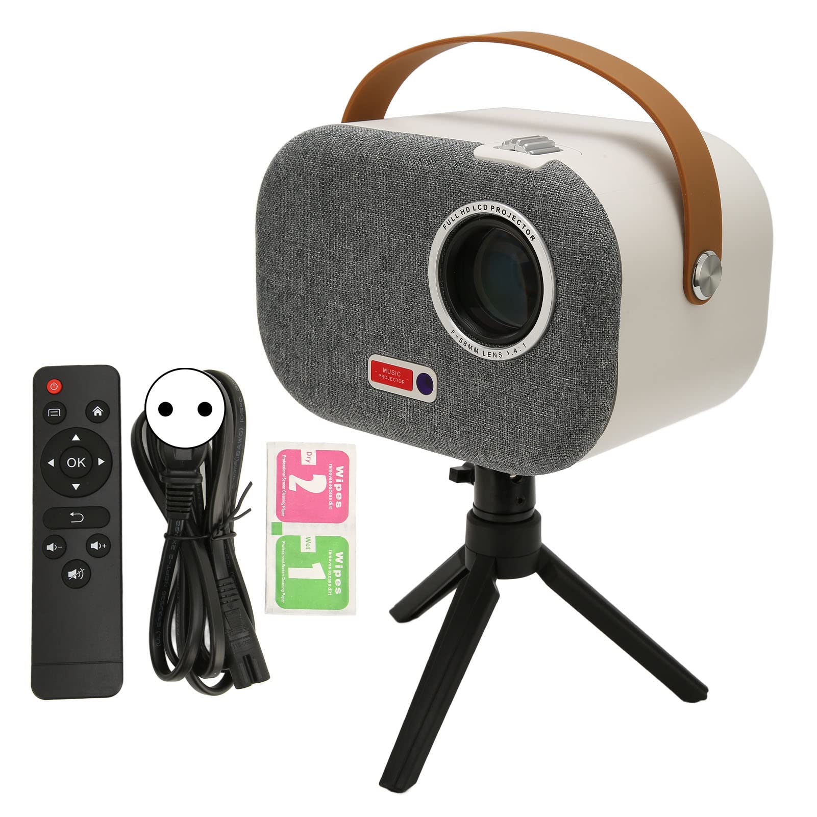 Proyector WiFi 5G/2.4G, 1920X1080P Full HD LED 300 ANSI LM 8000 Lux 4K Smart Home Movie Projector con Mandos A Distancia, Dos Altavoces Duales de 5 W para USB HDMI para Windows 100 A 240 V(UE)