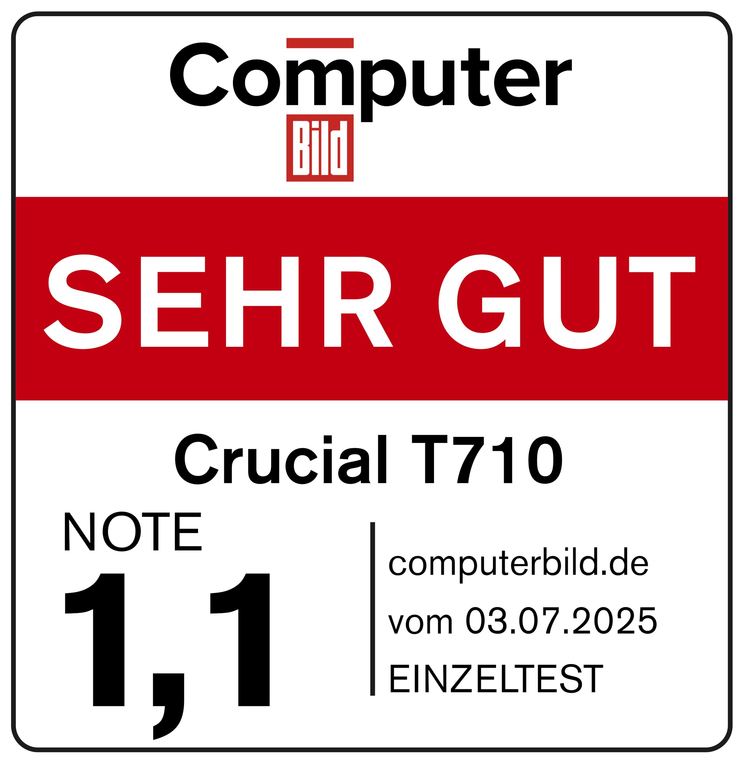 Crucial T710 SSD 4TB M.2 NVMe PCIe 5.0 x4 Gen5, bis zu 14.500 MB/s Lesen, 13.800 MB/s Schreiben, für Laptop und Desktop PC, TLC NAND, Interne Festplatte - CT4000T710SSD8-01