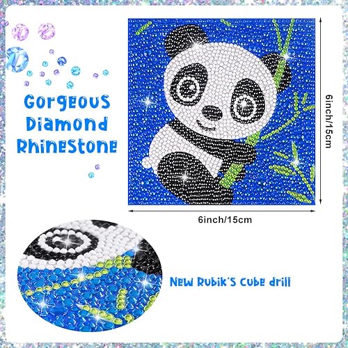 Miniatura 3 de Arte de diamantes para niñas, manualidades para niños de 6 a 12 años, gemas y manualidades para principiantes, 4 piezas de diamantes de imitación