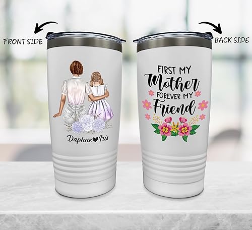 Vista 11 de Vaso de acero inoxidable personalizado con tapa (20 onzas) Best Friend,Mamá y 2 hijas,Mamá y 2 hijos,Mamá e hija,Mamá, hija e hijo,mamá e hijo