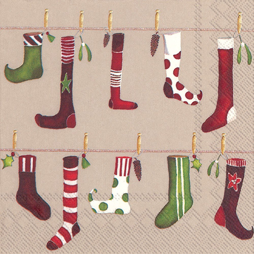 Ideal Home Range Lunch Napkins, Crazy Christmas Stockings Linen