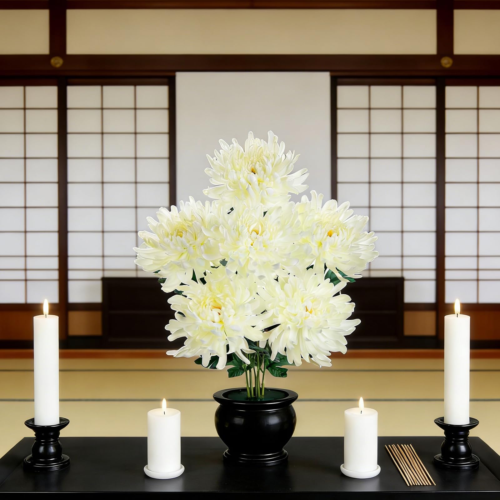 Amazon｜Villa Como キク 菊 造花 重ね菊 仏花 お供え 花径15.2cm 仏壇