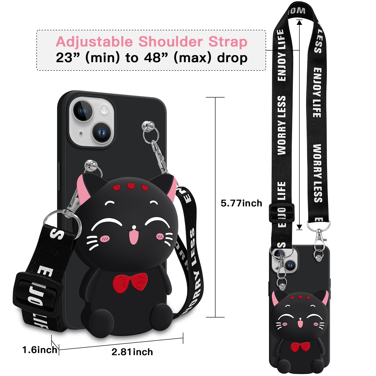 SGVAHY Custodia IPhone 13 Con Cordino: Cover Morbida In Silicone Con Orsetto Biscotto Kawaii, Antiurto Per Ragazze
