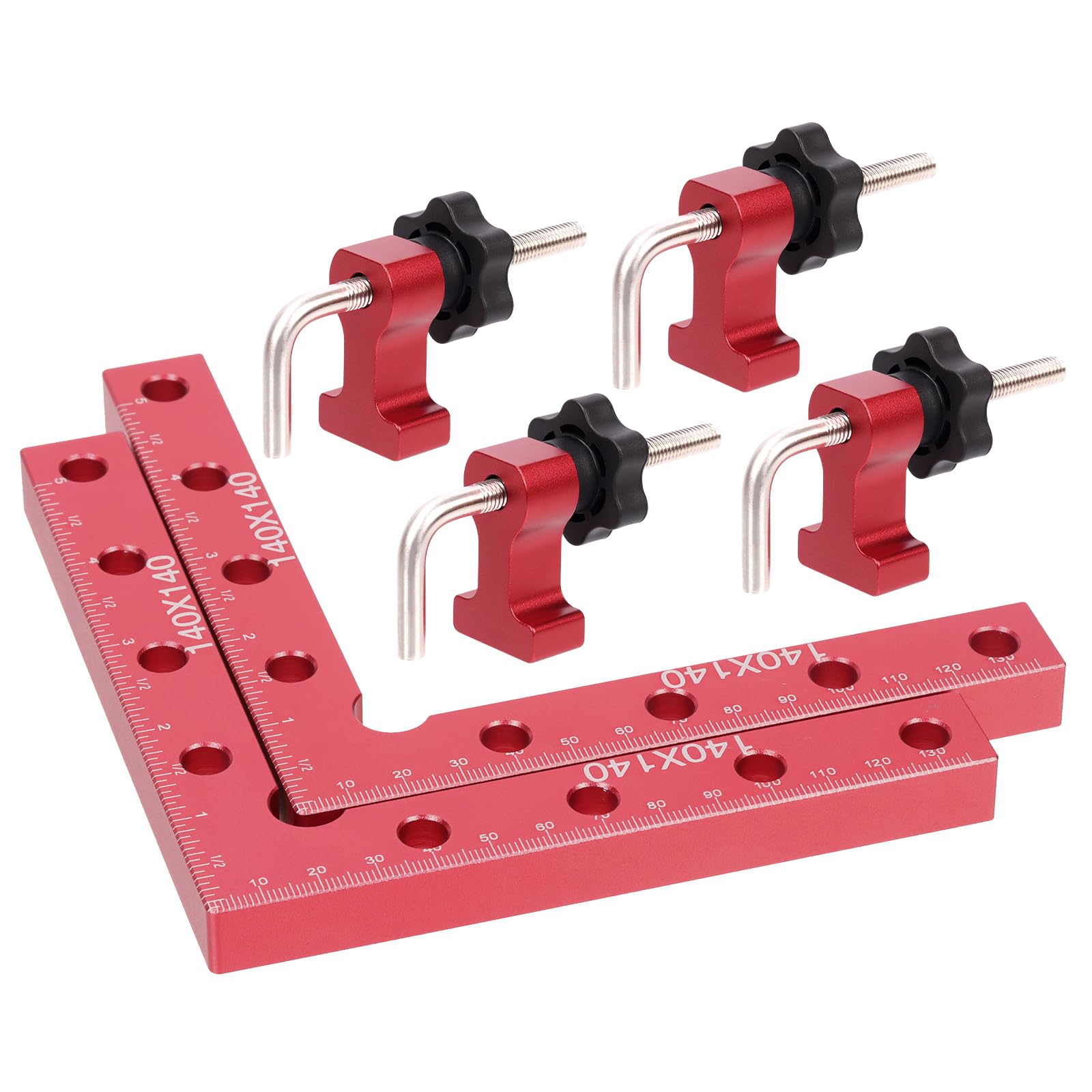 18Pcs 90 Degree Positioning Squares Kit, 5.5" x 5.5" Right Angle Corner Clamps Aluminum Alloy Positioning Clamps Carpenter Clamping Tool with Clamp woodworking tools for Frame Cabinet Box