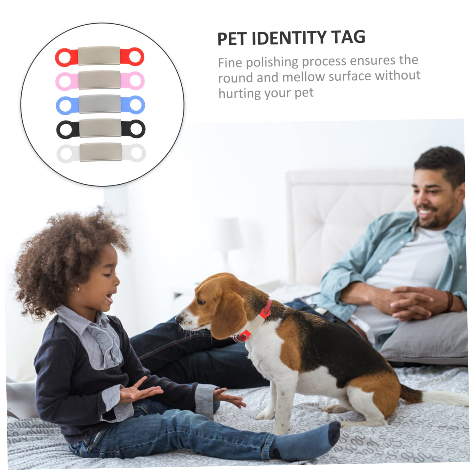 SUPVOX 4 Set di Targhette Identificative per Animali Domestici Telefono Targhette Incise per Cani E Gatti Accessorio per Collare Antigraffio 5 Pezzi*4