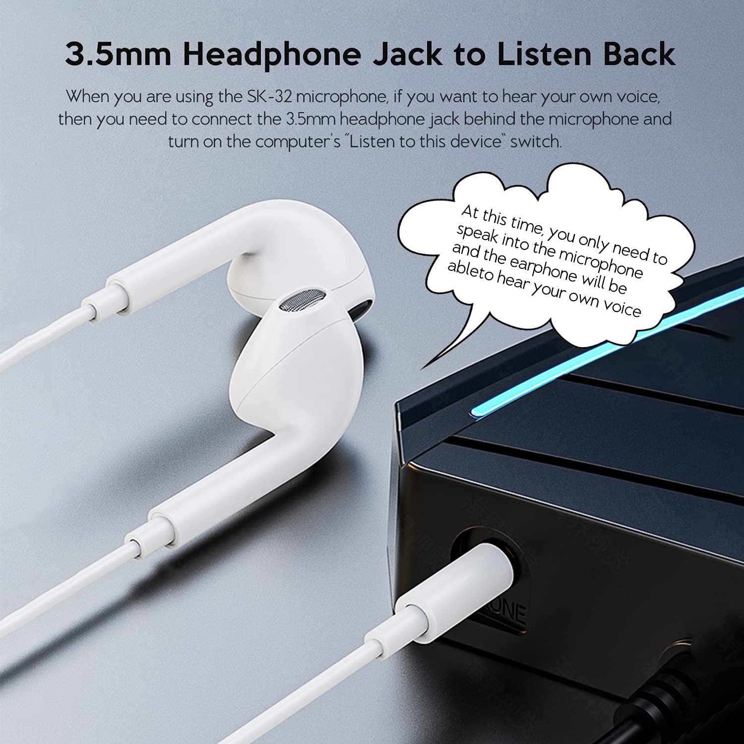 Microfono USB,Microfono a Condensatore per PC/Laptop/PS4, con Interruttore del Volume e Jack per Cuffie da 3,5 mm,per Registrazione/Podcasting/Youtube/Gaming,con Luce a LED