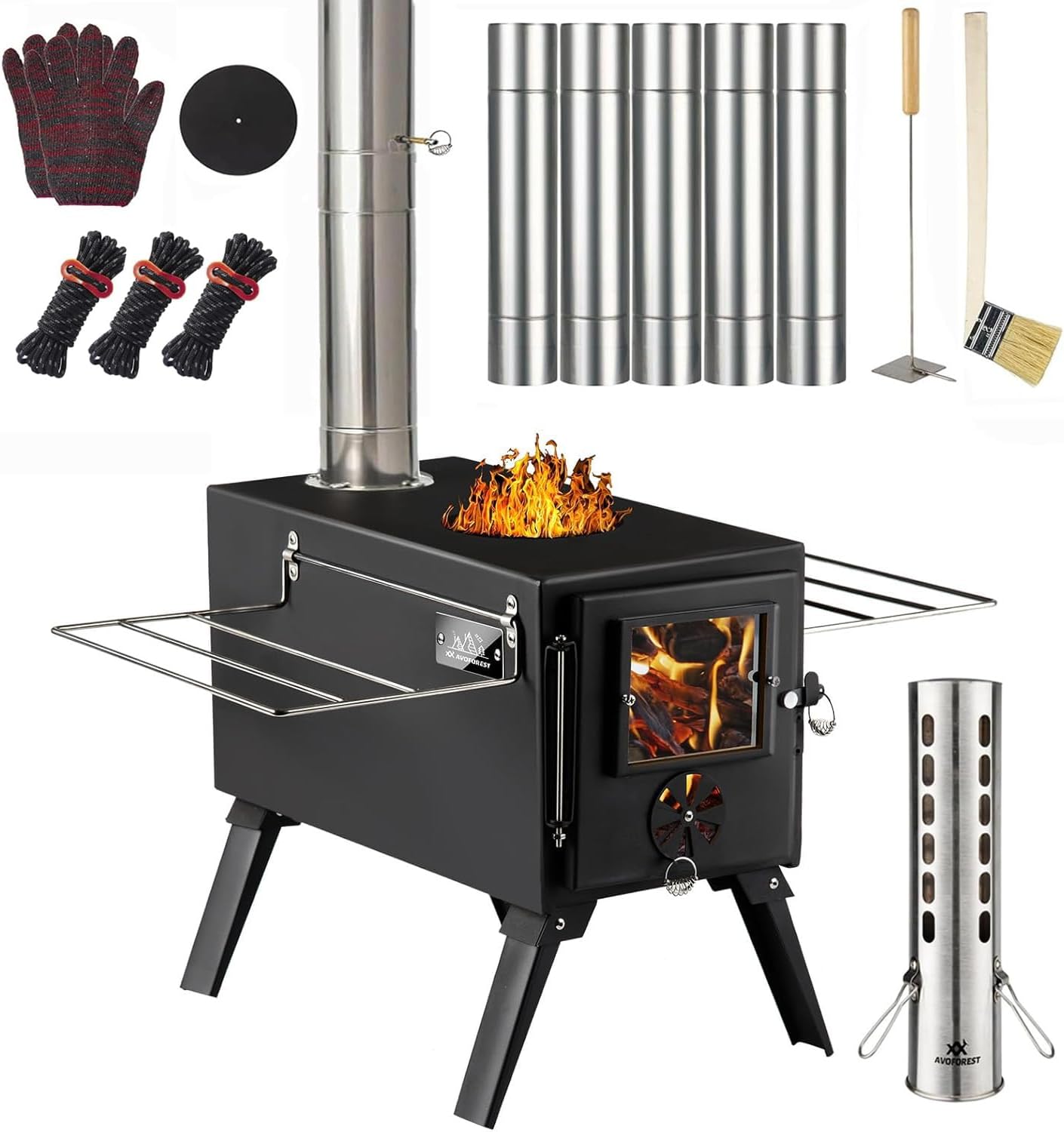 ブリキ薪ストーブ ガード付き 60センチ 薪ストーブ ジャンクガーデン