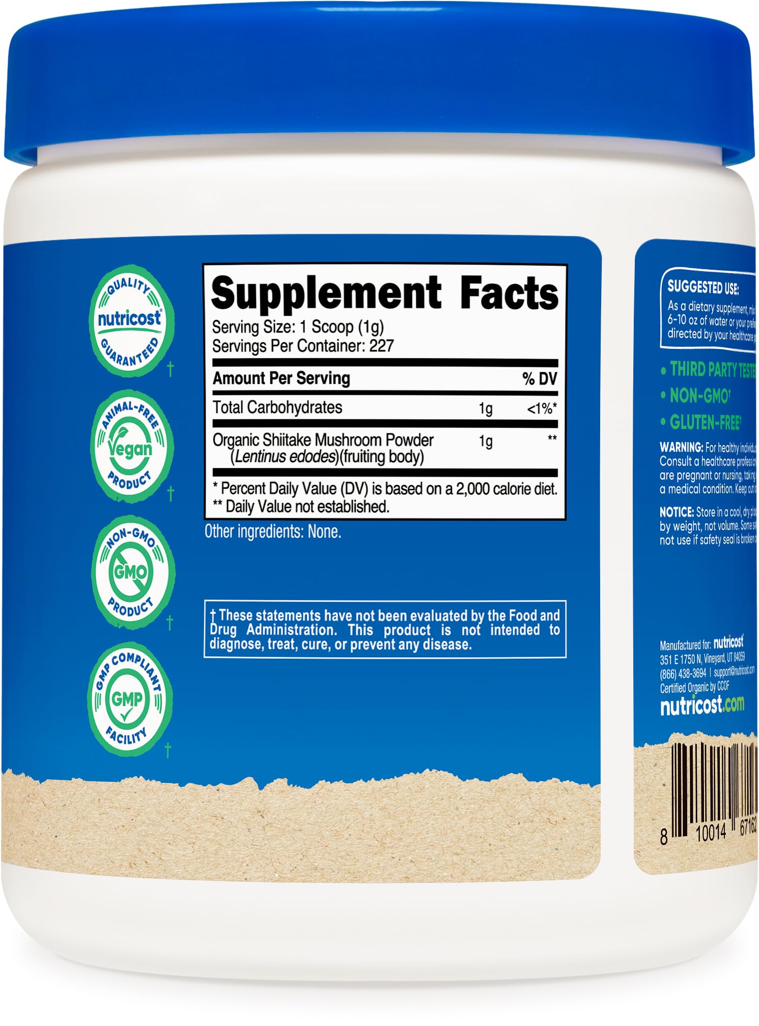Nutricost Organic Shiitake Mushroom Powder (8oz) Gluten-Free, Non-GMO — Amazon image 5