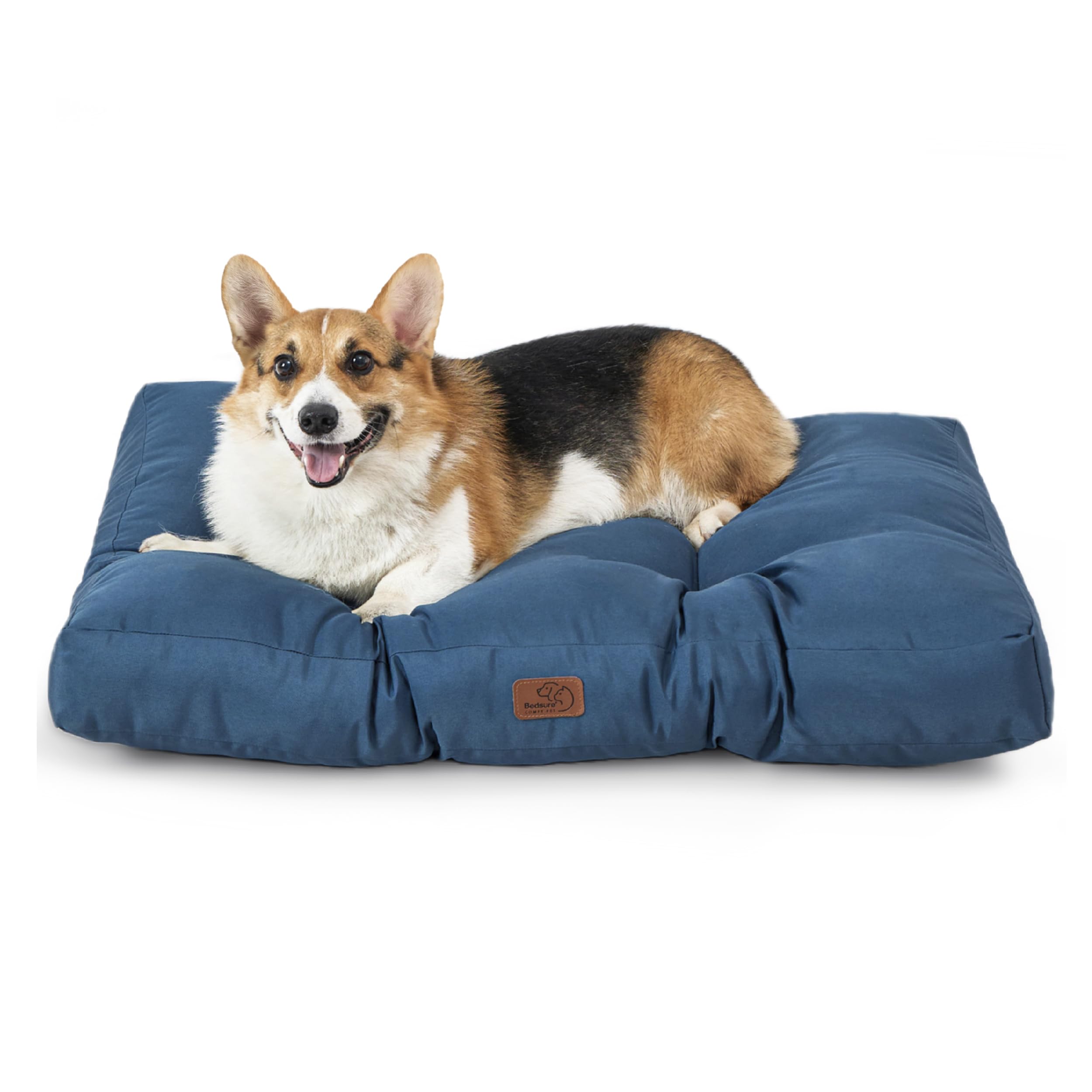 BEDSURE Hundekissen kleine Hunde waschbar - 76x50cm Hundebett M für kleine, mittelgroße Hunde gepolstert Hundematte Dunkles blau in 10cm Höhe