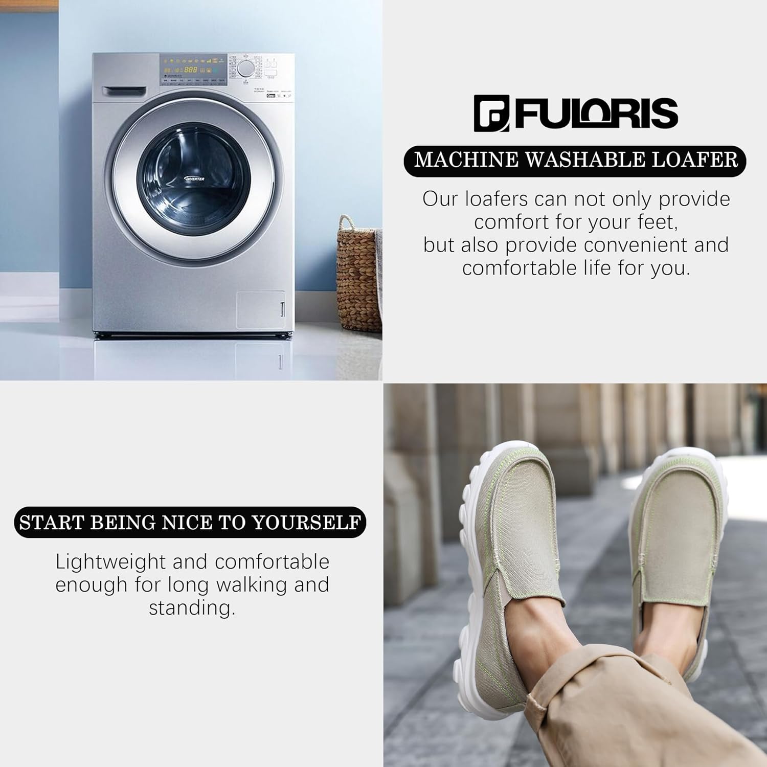 Men’s Machine Washable Slip On Lace Up Casual Loafer Breathable Travel Canvas Shoes for Men Comfortable and Stylish Summer Loafers Lightweight Walking Shoes Boat Shoe - Image 6