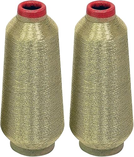 Miniatura 2 de ThreadNanny Hilos metálicos para bordar a máquina en oro y plata, 10000 yardas