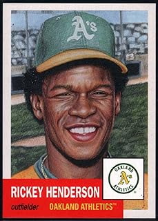 2018 Topps The MLB Living Set #28 Rickey Henderson Oakland Athletics Official Baseball Trading Card with Facsimile Red Aut...