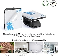 Vista 3 de XHF Clips de alambre adhesivos de 3/4 pulgadas, color negro, 60 unidades, grapas de cable para organizar cables al aire libre, organizador de cables