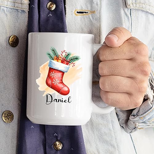 Miniatura 9 de Taza roja personalizada para camión, regalo para Navidad, taza de café de Navidad personalizada de camión rojo de 11 onzas, 15 onzas, taza de camión