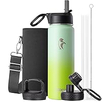 Coolflask Borraccia termica da 590 ml, con cannuccia