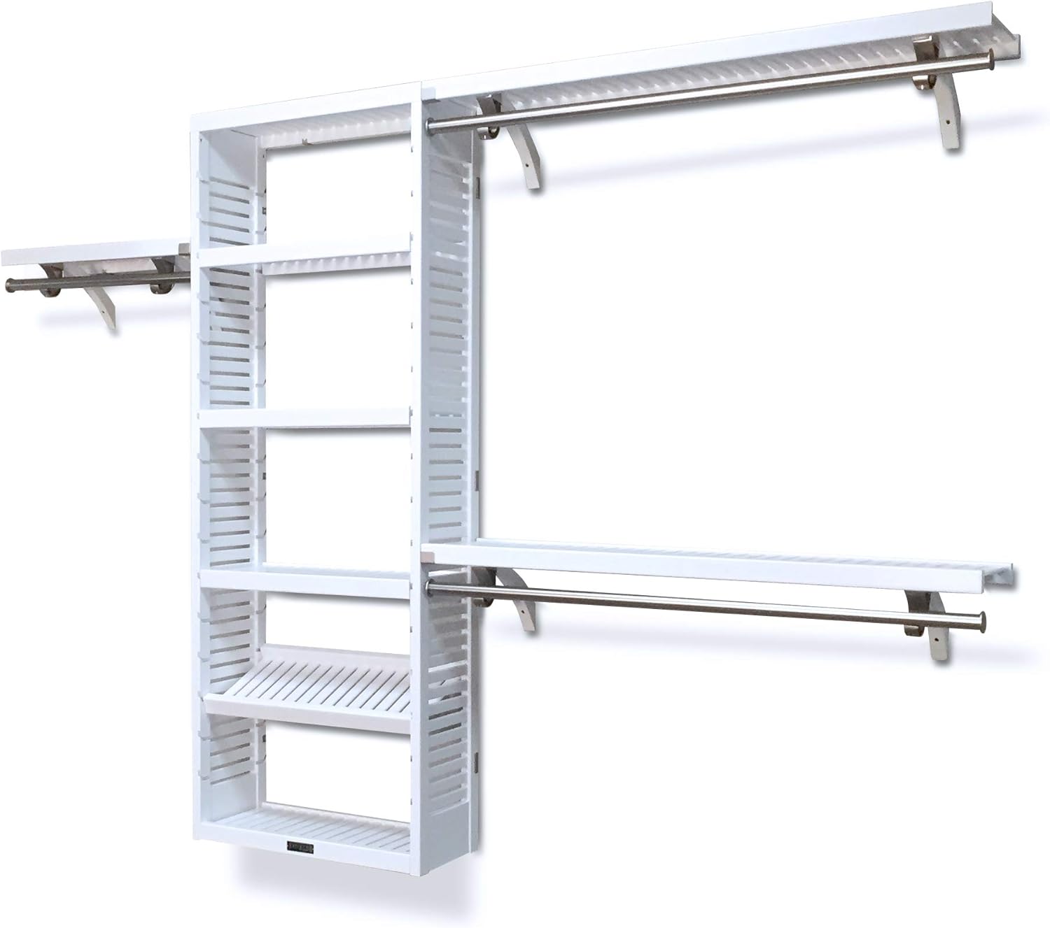 Solid Wood White Reach-In Closet System