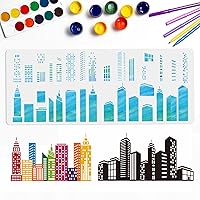 Vista 8 de MAYJOYDIY Plantilla de la ciudad de Nueva York de 11.7 x 8.3 pulgadas, plantillas de construcción de ciudad, estatua de la libertad, plantillas