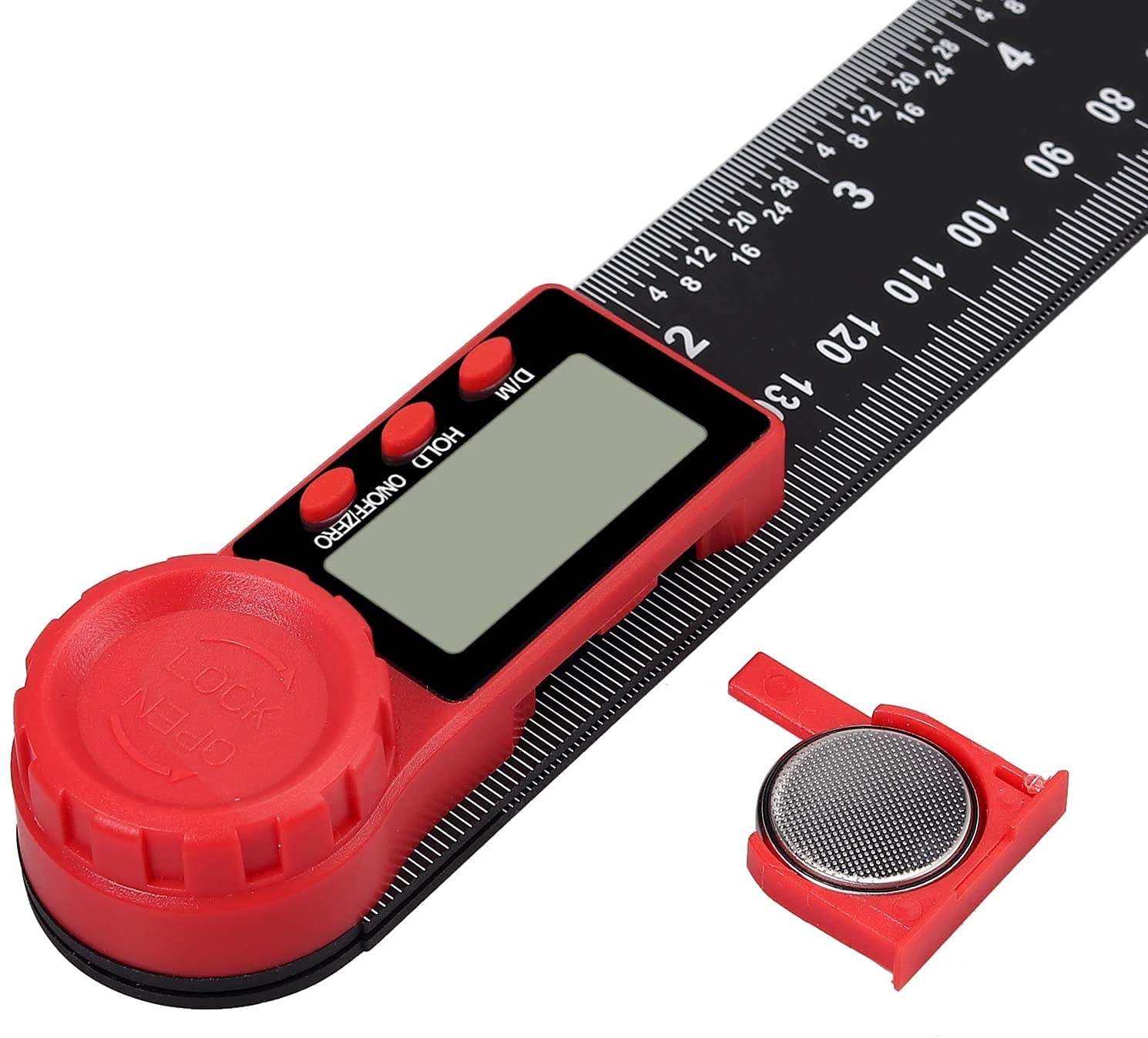 WJJ Digital Angle Finder 200mm Goniometro PVC Righello in plastica Righello LCD Display Misura Misura Strumenti Angolo Calibro