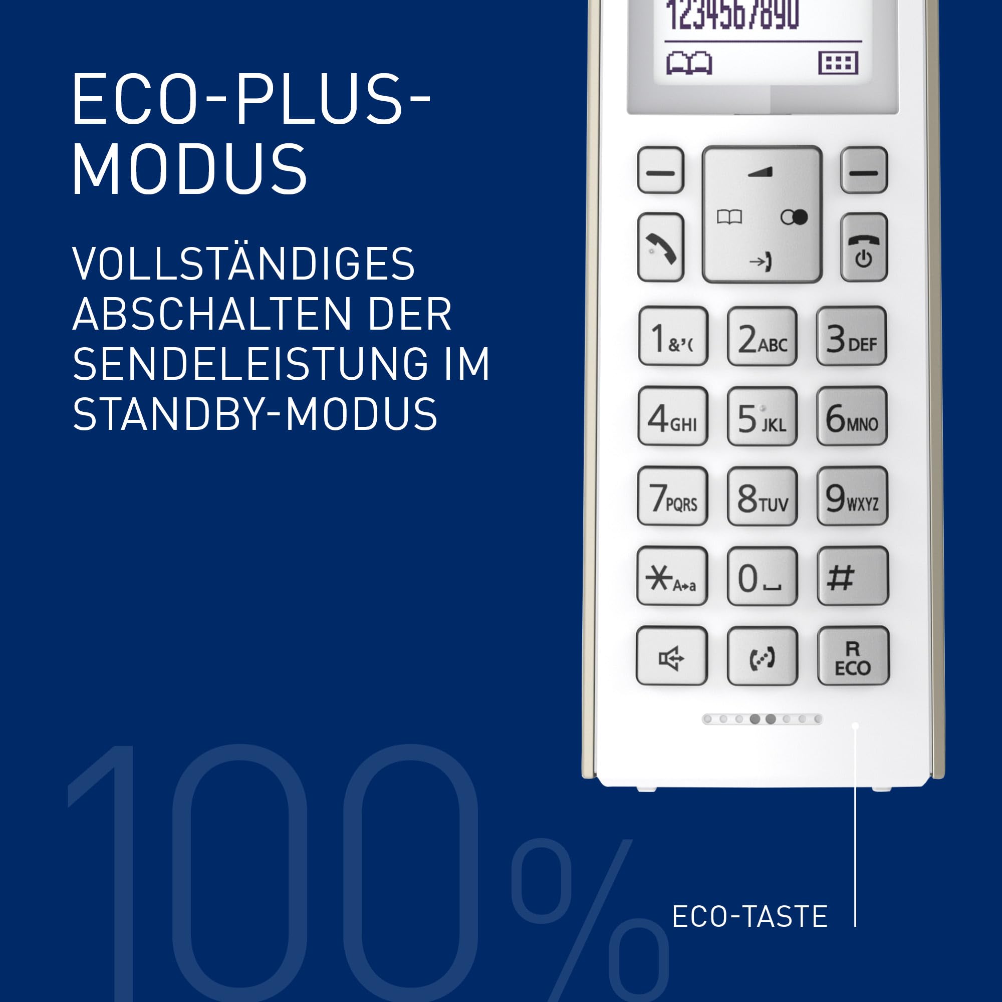 Panasonic KX-TGK220GN Design-Schnurlostelefon mit Anrufbeantworter, Station & Hörer, Freisprecheinrichtung, weißes LCD, Blockierung störender Anrufe, Hörer-Magnet, Champagnergold