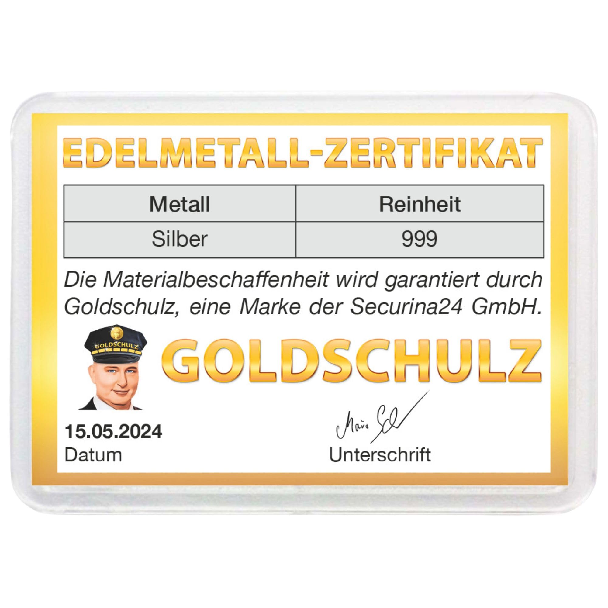 Silberbarren 1g 1 Gramm Motivbox - Sternzeichen Löwe - Geschenk + Echtheitszertifikat