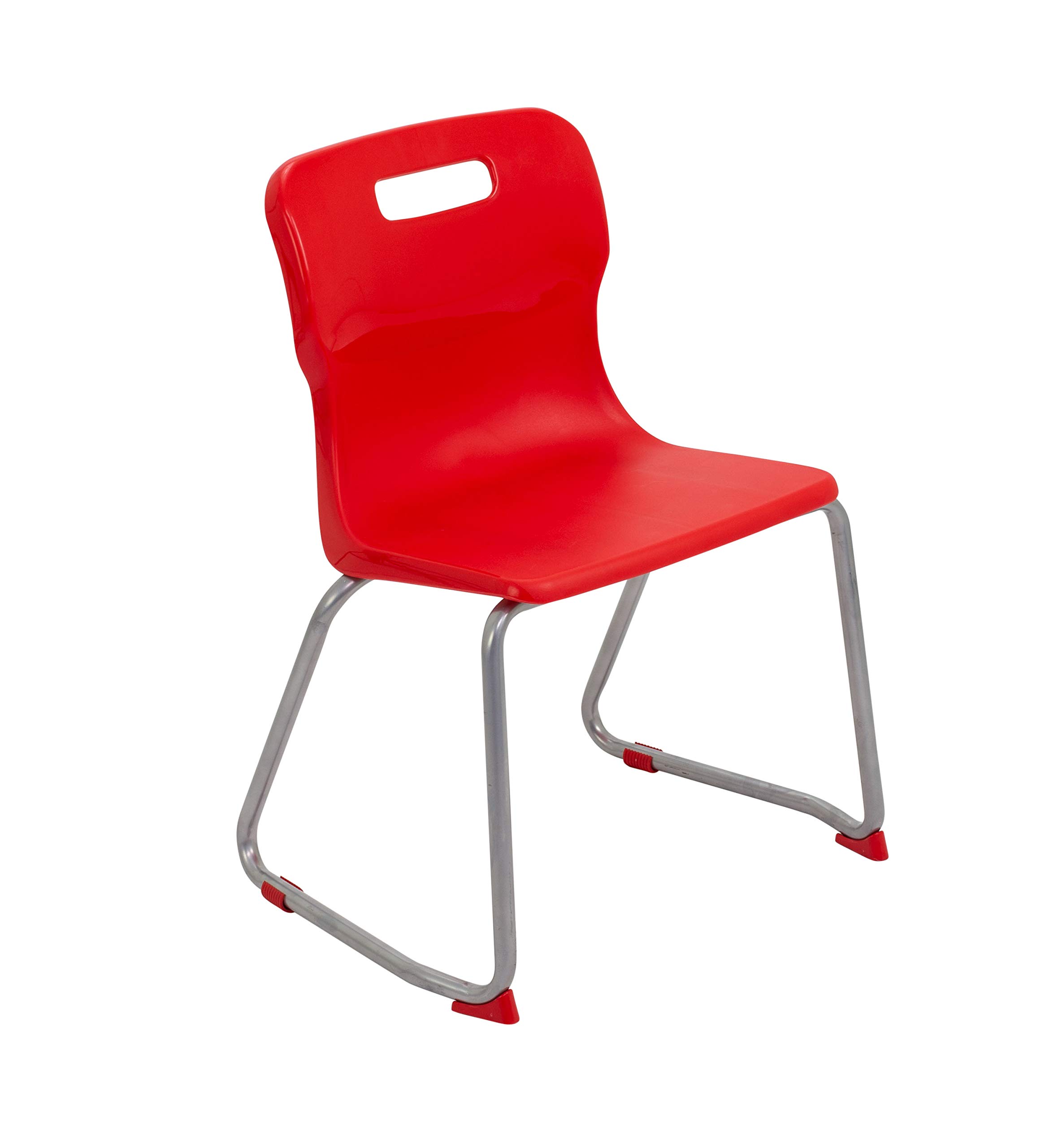 Titan Skid Classroom Chair, Plastic, Age 7-9 Years, Red
