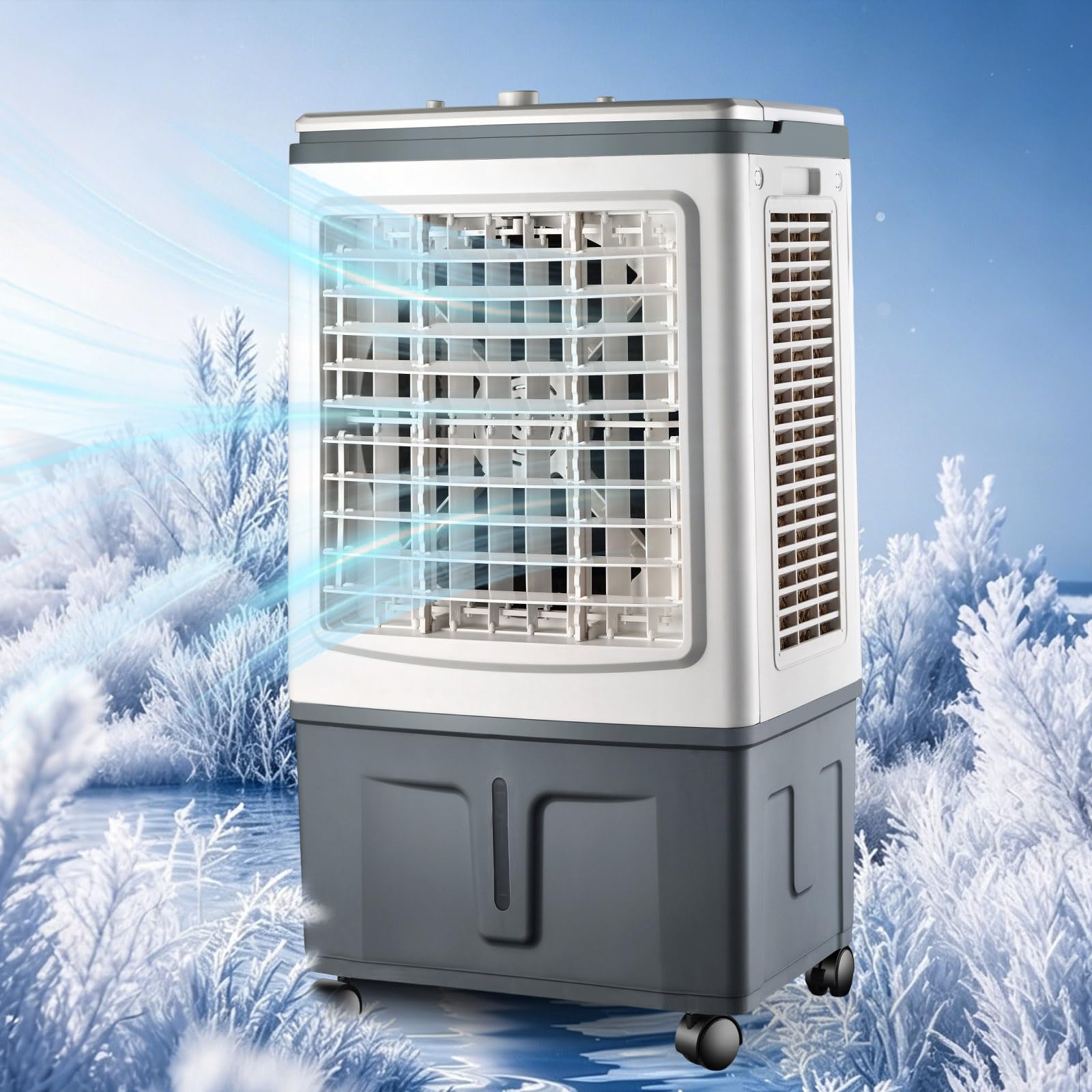 30L High Performance Air Cooler, Heavy Duty Evaporative Cooler Mechanical, 3 Modes, 2 Ice Bricks for Living Room