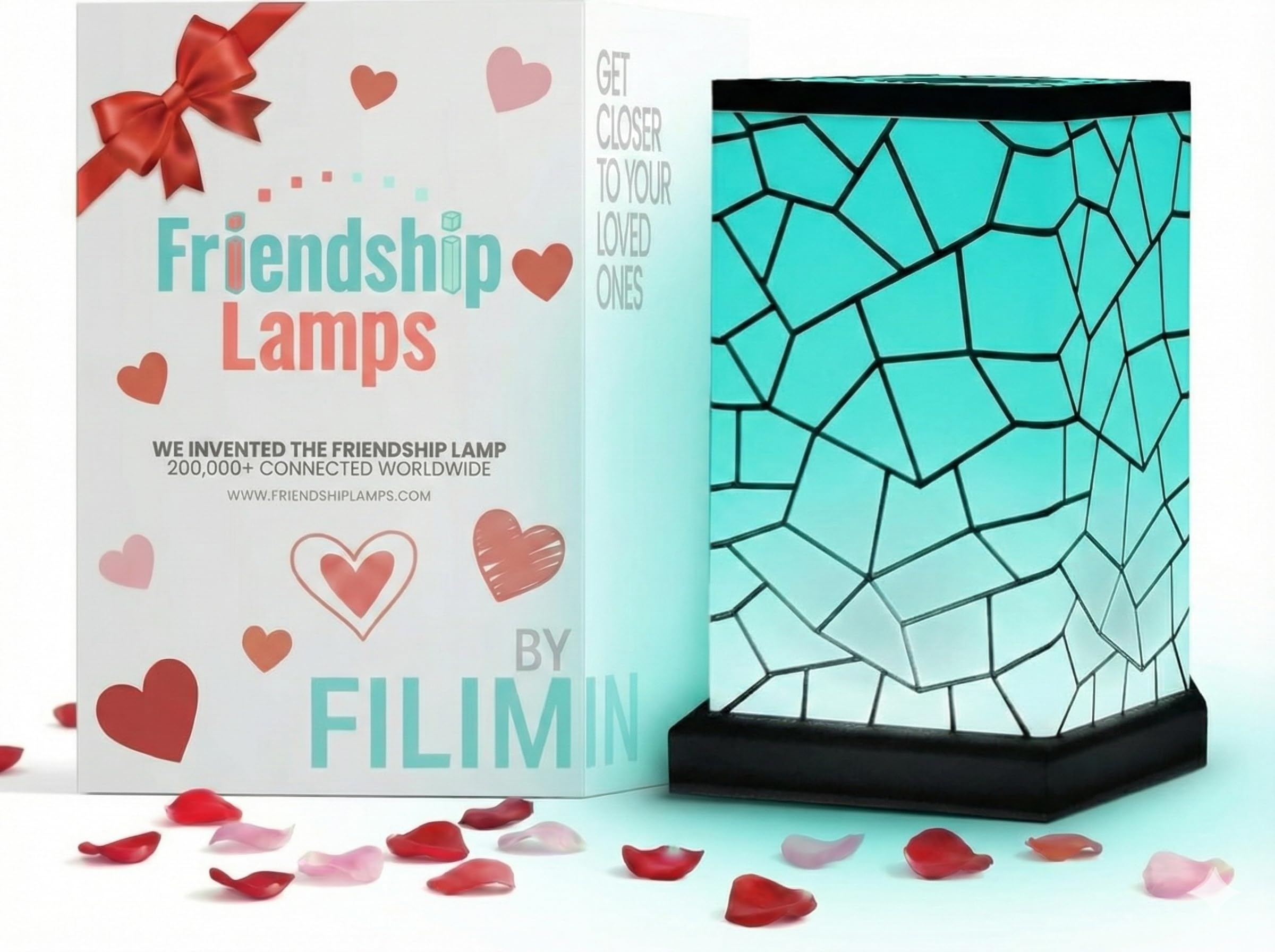 Friendship Lamp® by Filimin Classic - Best Friend Lamps Wi-Fi Touch Lamp LED Light for Long-Distance, Connection, Relationship, Friendship, Gifts, Love, 200+ Colors, App Setup - Single