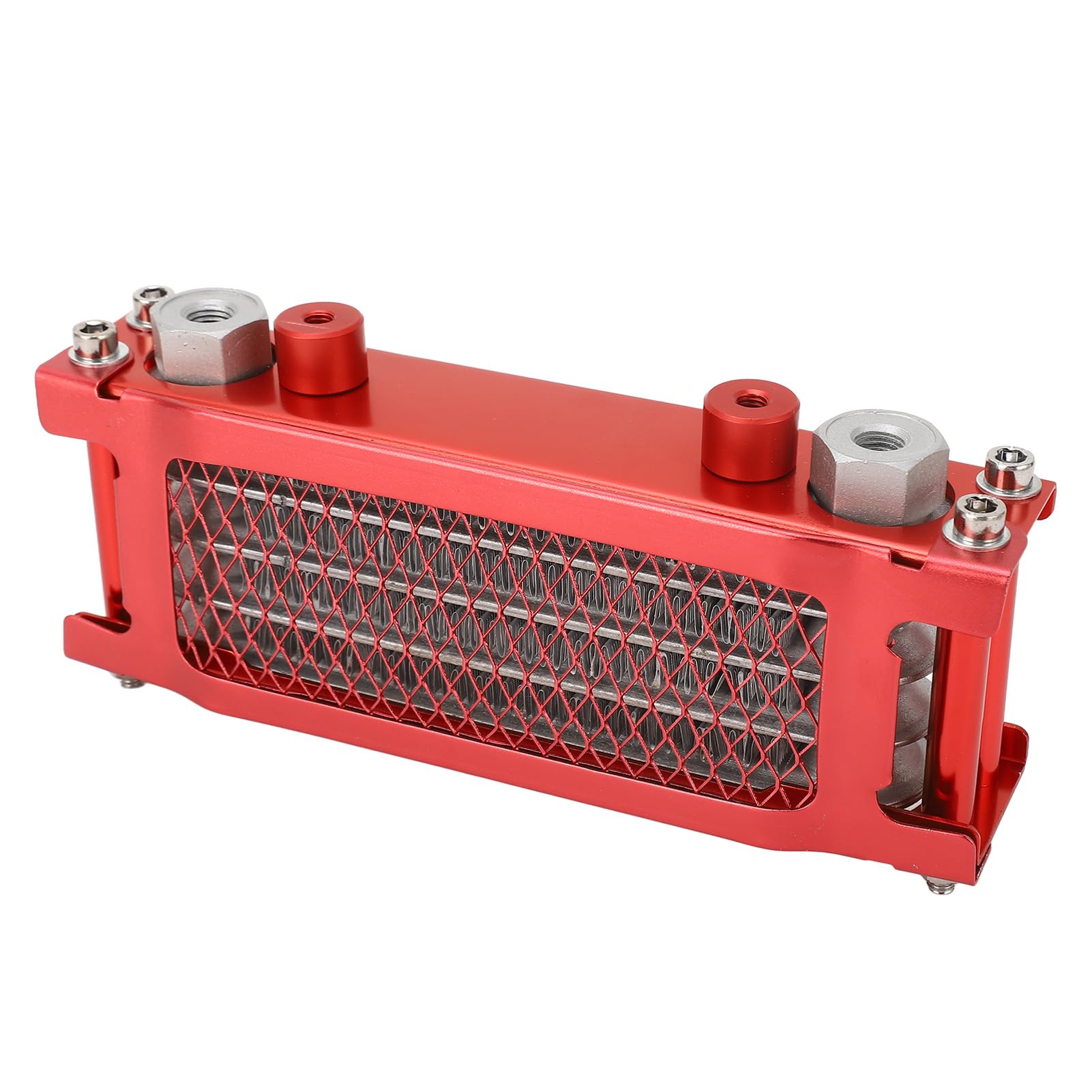 Kit Radiatore Olio Moto, Kit Radiatore Motore Ad Alta Efficienza in Alluminio a 4 File Radiatore di Raffreddamento Olio Motore per Monkey 125 50cc a 150cc Dirt Pit Bike (rosso)