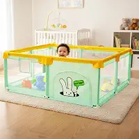 180 x 150 x 68 cm Cercadinho para Bebe Cercado para Bebê Cercadinho Infantil Chiqueirinho Bebe de Proteção Criança Grande Tamanho, Chiqueirinho Portátil com Design Colorido DOUBLE S (180 * 150cm)