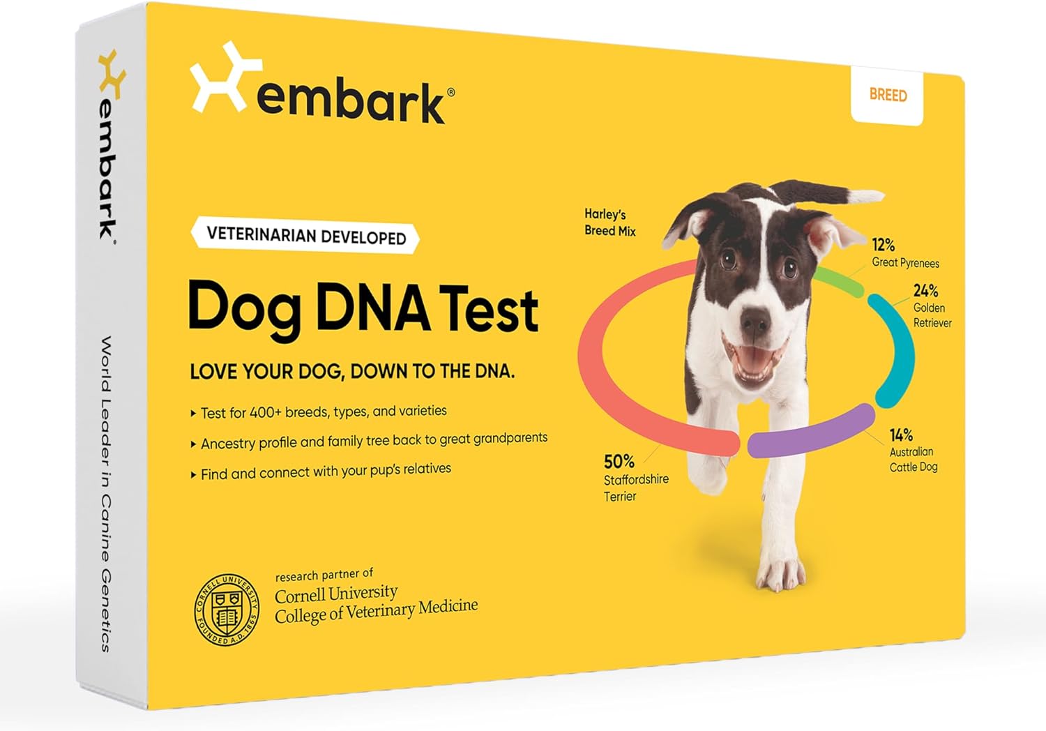 Embark Breed Identification Kit – Most Accurate Dog DNA Testing Kit – 99% Breed Ancestry Accuracy for Mixed Breed Dogs – Plus Relative Finder & Family Tree
