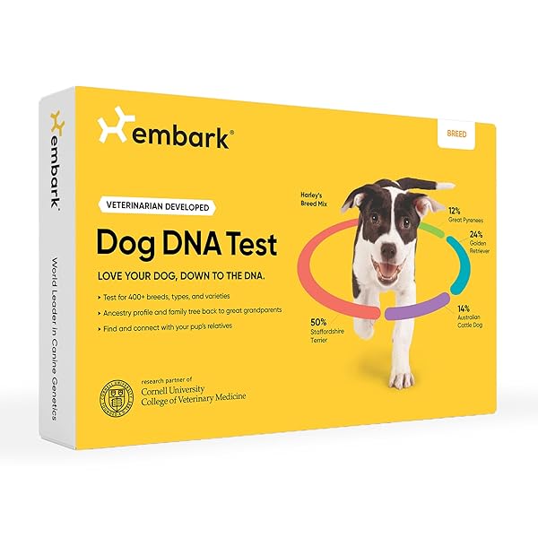 Embark Breed Identification Kit - Most Accurate Dog DNA Testing Kit - 99% Breed Ancestry Accuracy for Mixed Breed Dogs - Plus Relative Finder & Family Tree