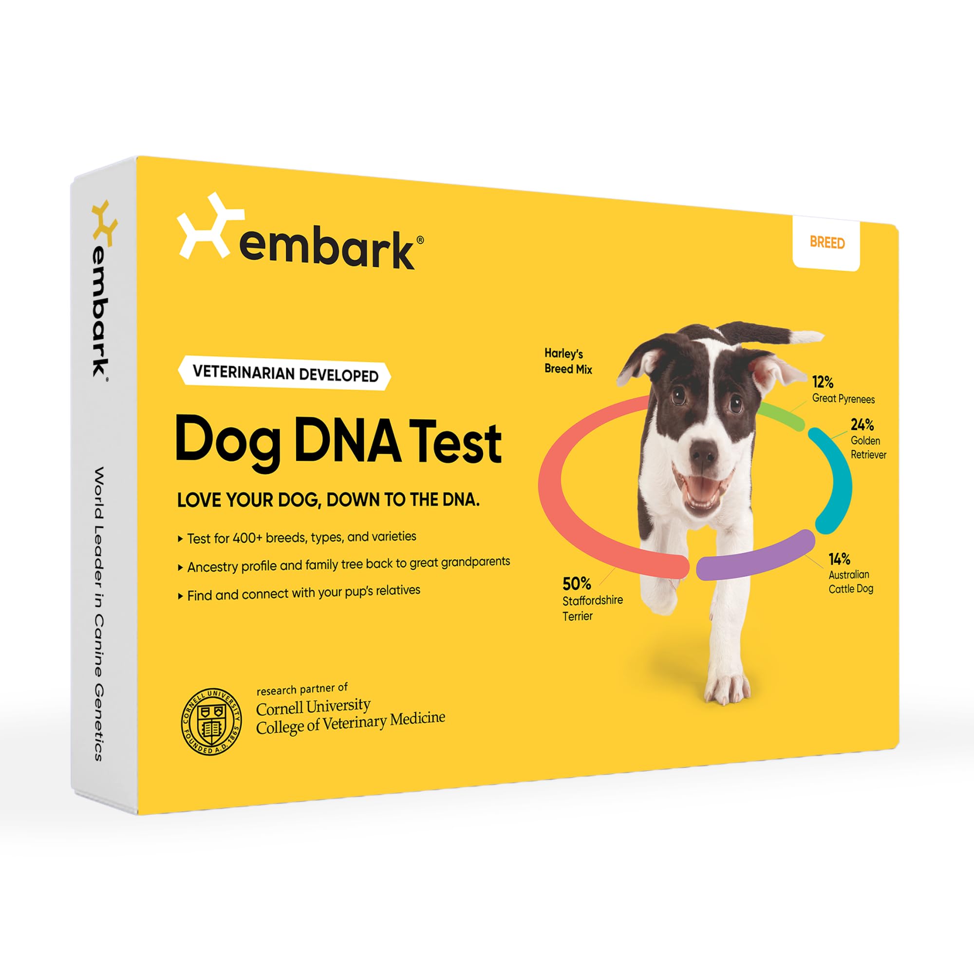 Embark Breed Identification Kit - Most Accurate Dog DNA Testing Kit - 99% Breed Ancestry Accuracy for Mixed Breed Dogs - Plus Relative Finder & Family Tree