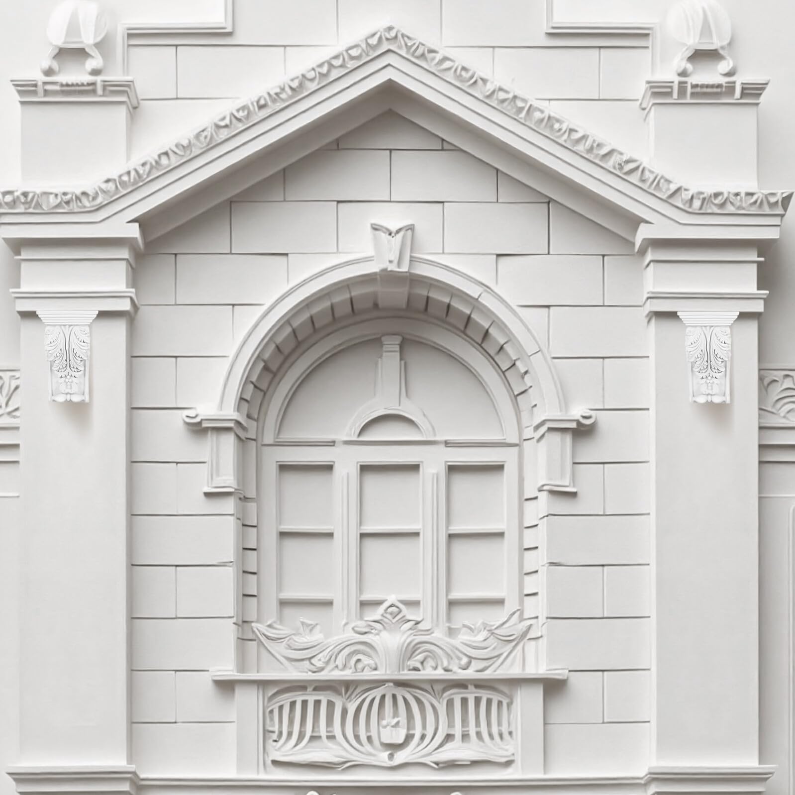 Ménsulas Clásicas de Estilo Europeo en Pu Blanco, Molduras de Madera Laburadas Ligeras para Embellecimiento del Hogar y Moldura para Esquina en Sala de Estar