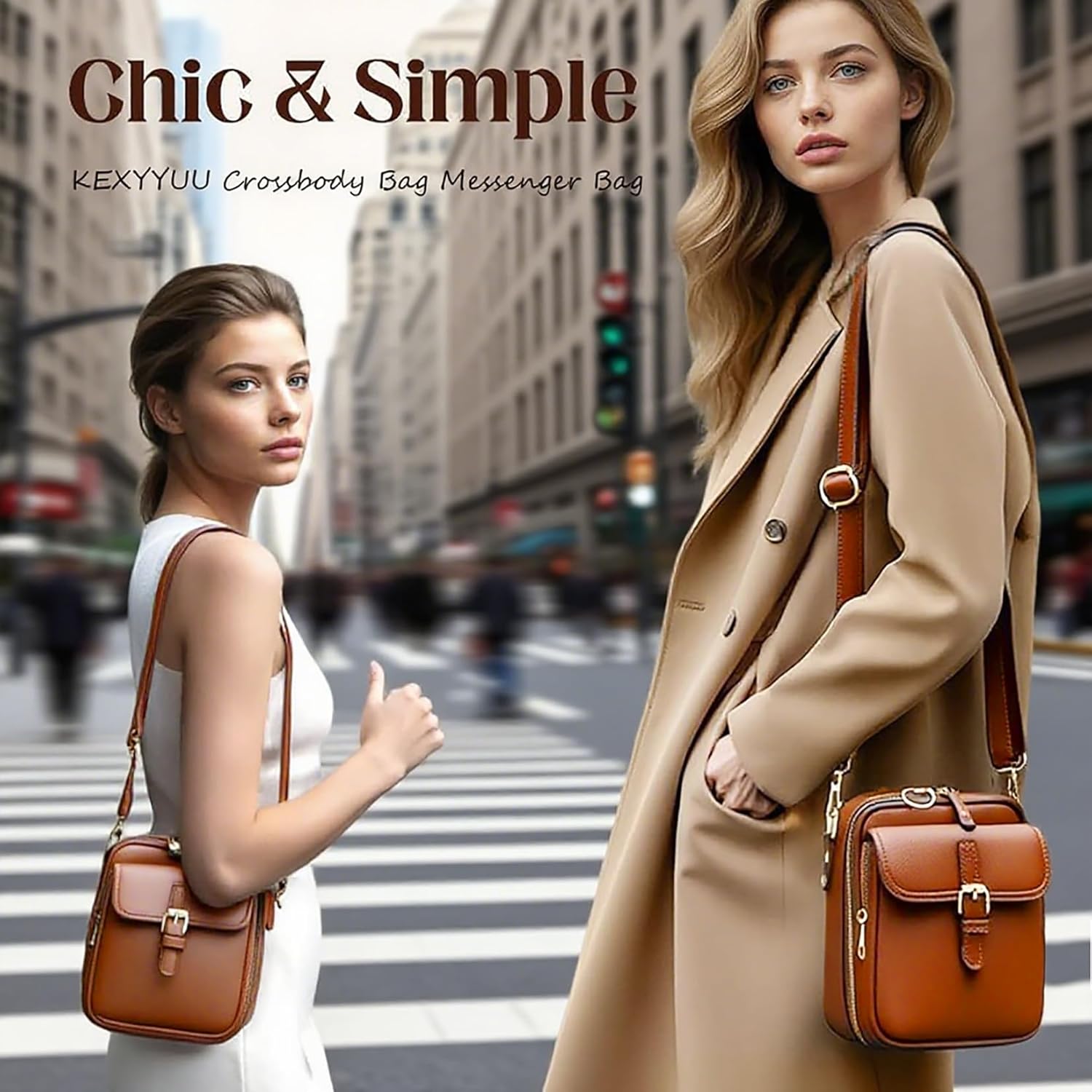 Vintage Messenger Bag Leather Crossbody Bags for Women Men Small Anti Theft Cross Body Shoulder Purse with Card Slots - Image 2