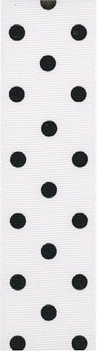 Miniatura 3 de Offray 978382 - Cinta para manualidades de puntos de 1.5 pulgadas de ancho, 3 yardas, patrón de lunares blancos y negros