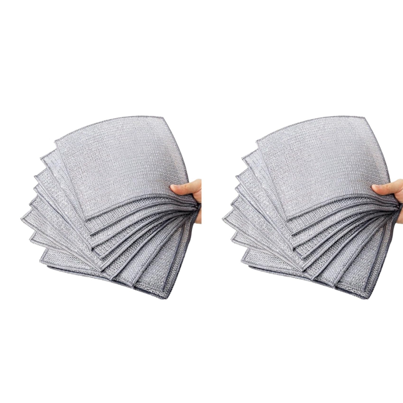 Vjsujehgy 40X Steel Wool Rags Steel Wire Dishcloths Kitchen Cleaning Oil-Free Pot and Dishwashing Towels