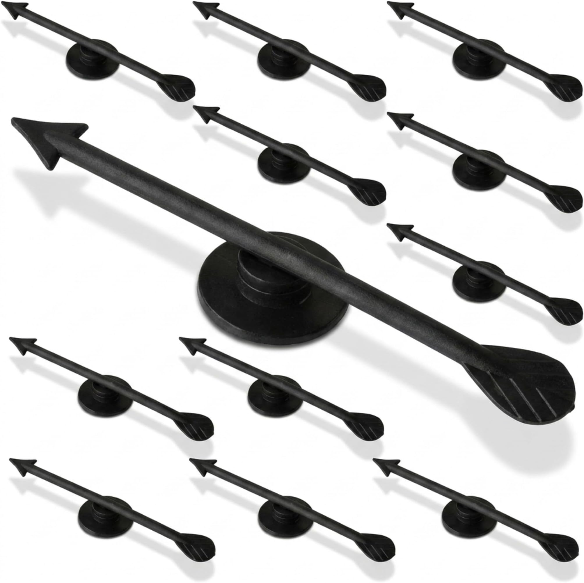 Game Spinner 12 Pack - 3 Inch Black Plastic Arrow Game Spinner - Small Lightweight Arrows