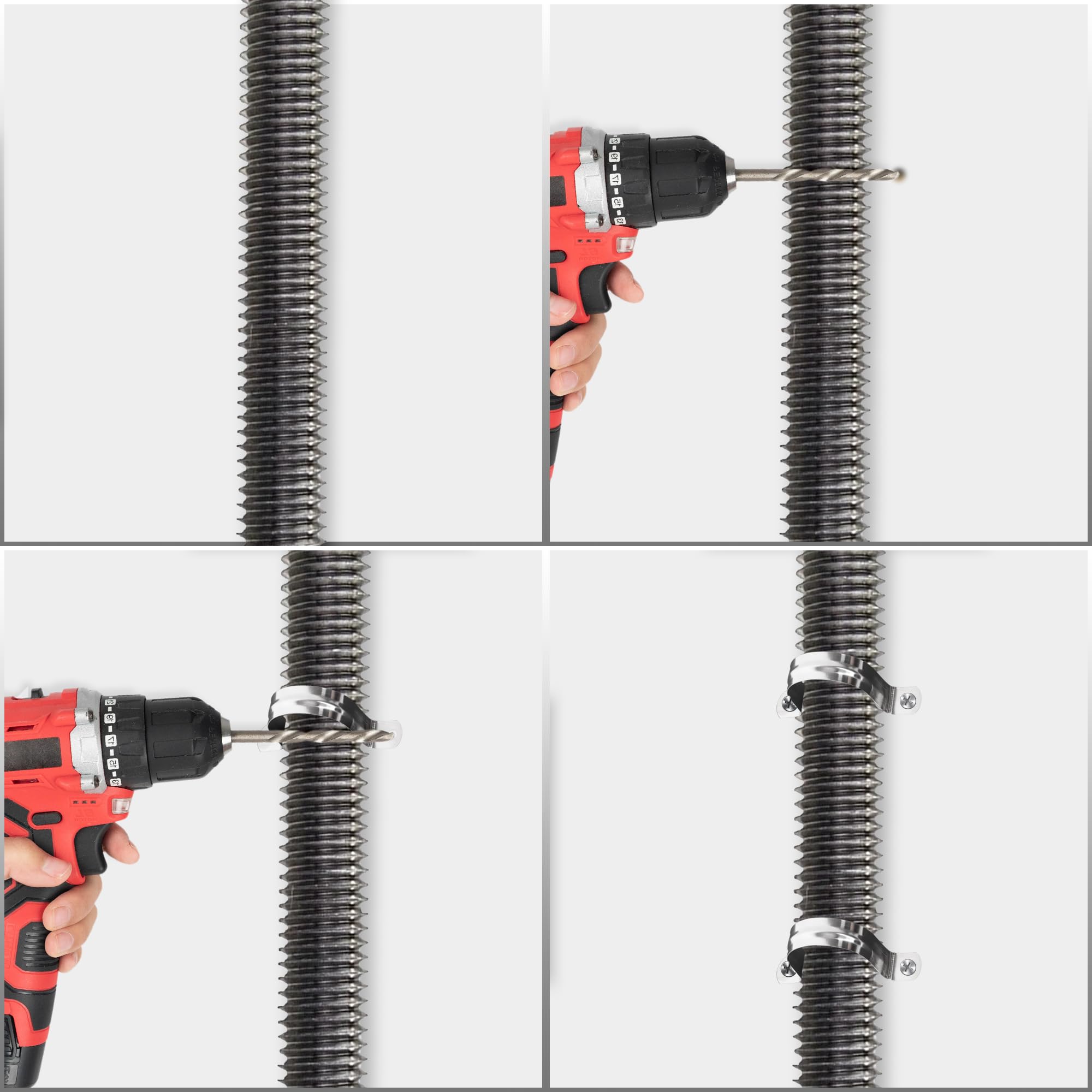 Lot De 10 Colliers De Serrage En U Acier Inoxydable 50mm - Double Trou Pour Tuyaux Et Conduites