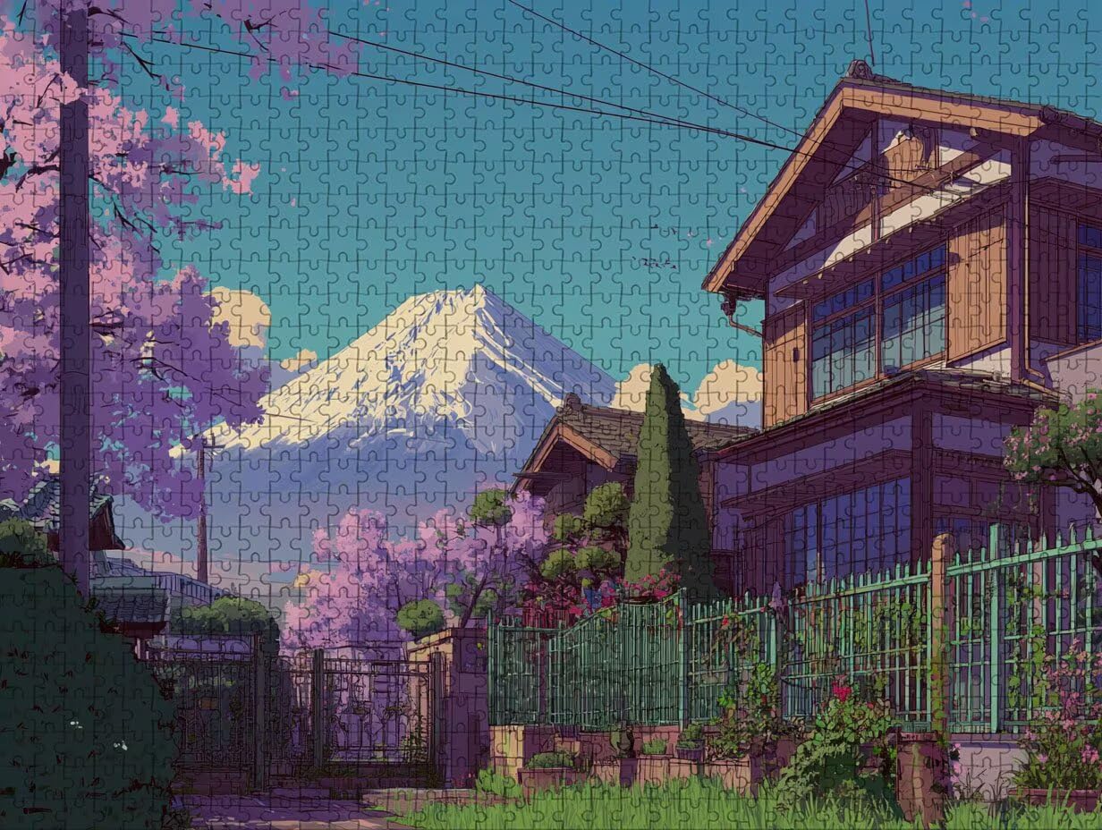 Mount Fuji Puzzle 6000 sztuk dorosłych, Japonia drewniane puzzle z pudełkiem 179 x 105 cm, pomysł na prezent dla mężczyzn i kobiet, zabawa dla dorosłych, do gier rodzinnych, gier wyzwań, wykwintne