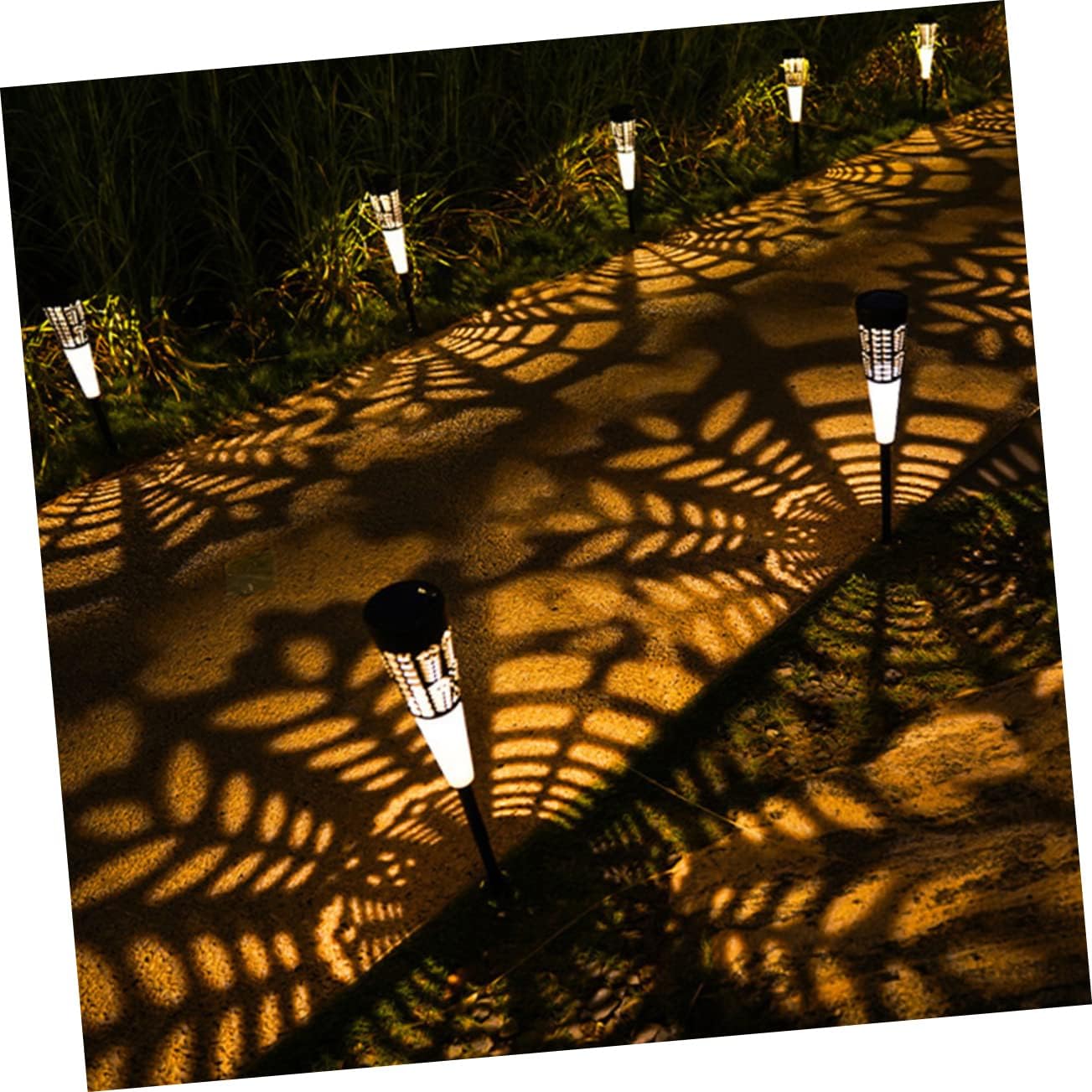 BESPORTBLE 6pcs Solar Garden Pathway Stake Light Outdoor Decorative Lamp Warm Lighting for Patio and Landscape Enhancement